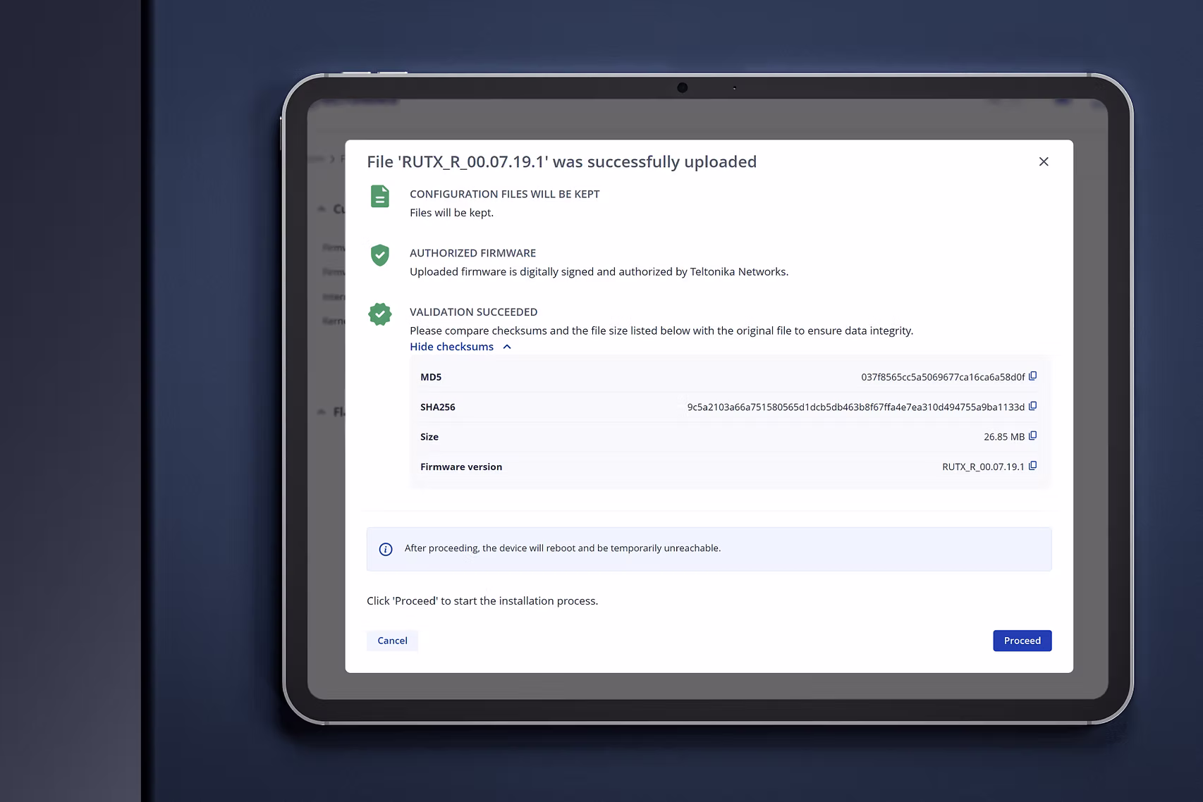 Actualizare firmware router pentru dispozitivele Teltonika