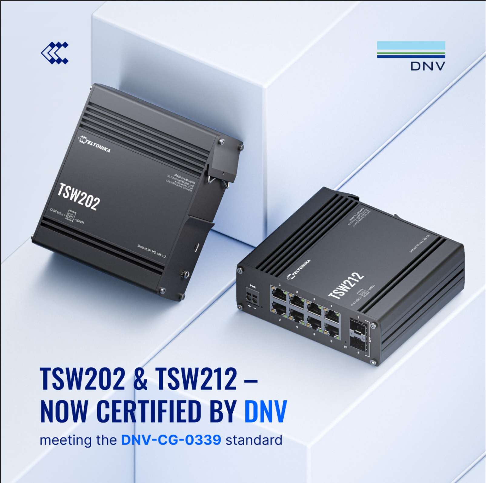 Switch-urile Teltonika TSW202 și TSW212 certificate DNV