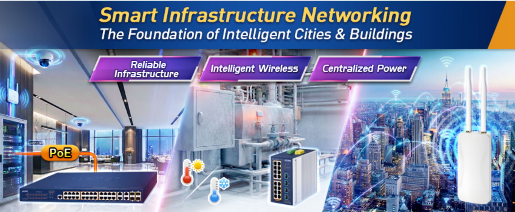 Infrastructuri inteligente susținute de echipamentele PLANET